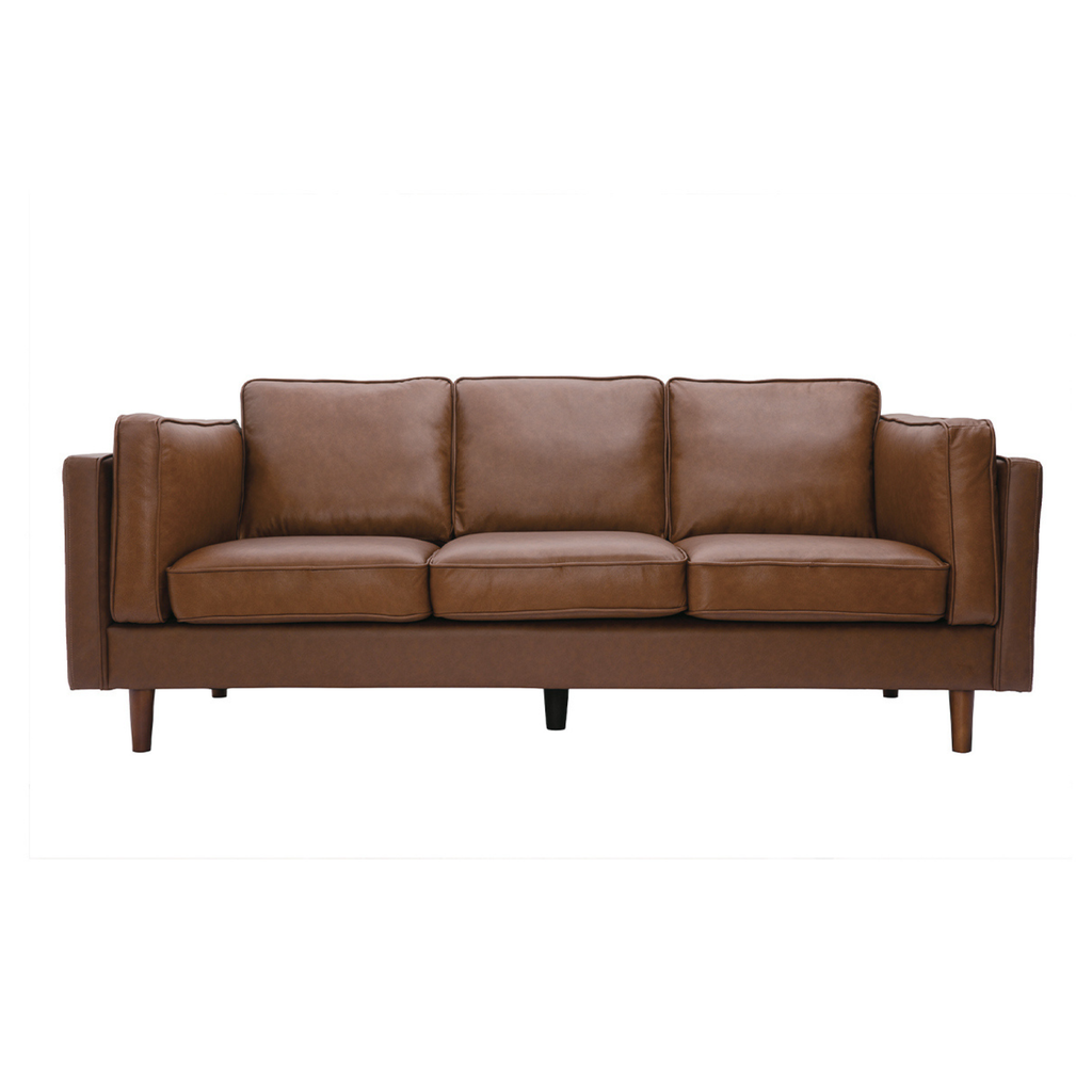 Mid-Century Modern Leather Sofa