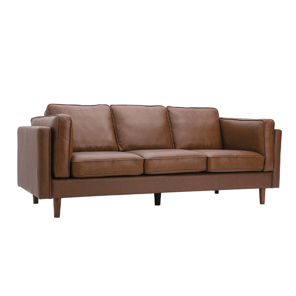Mid-Century Modern Leather Sofa