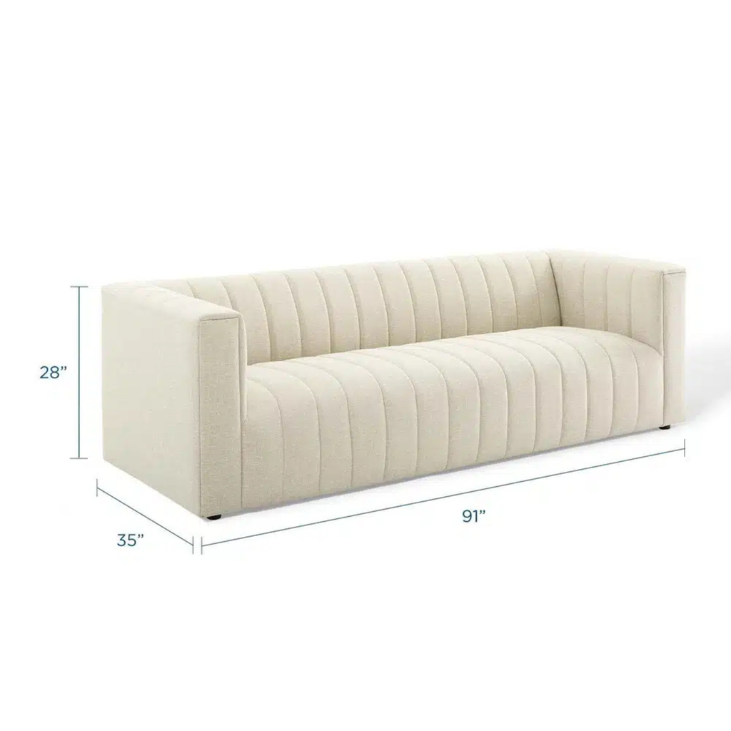Beige Tuxedo Sofa