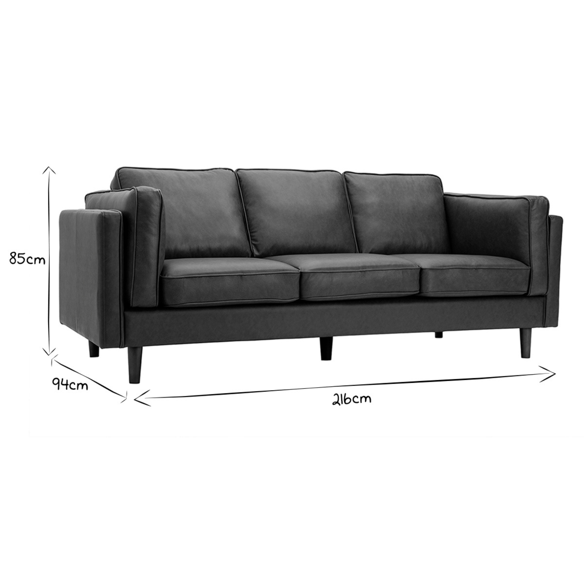 Mid-Century Modern Leather Sofa